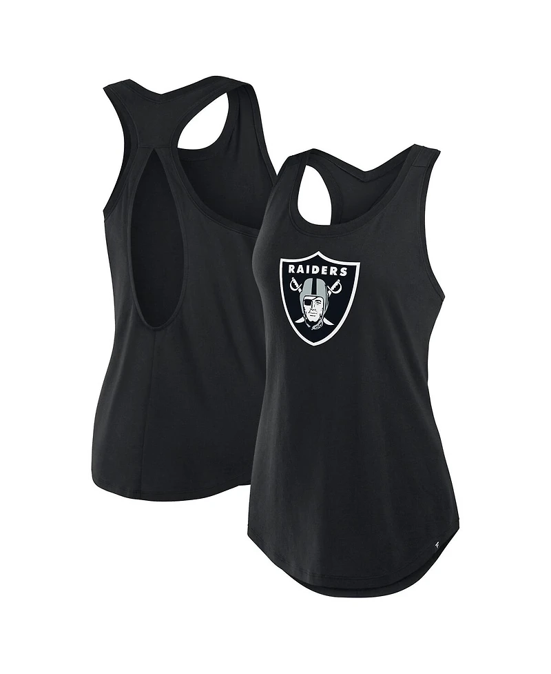 Fanatics Women's Black Las Vegas Raiders Iron Fan Tank Top