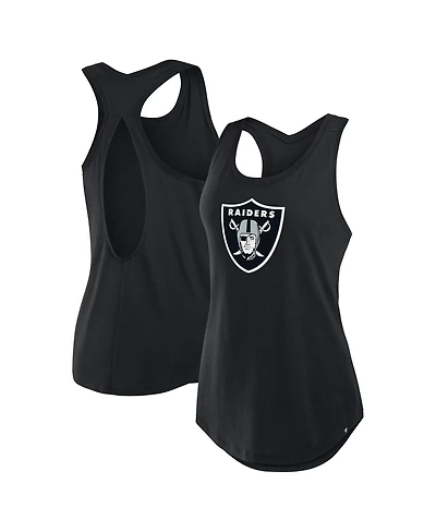 Fanatics Women's Black Las Vegas Raiders Iron Fan Tank Top