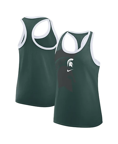 Nike Women's Green Michigan State Spartans Primetime Racerback Tri-Blend Tank Top