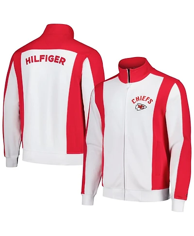 Tommy Hilfiger Men's White/Red Kansas City Chiefs Nolan Full-Zip Track Jacket