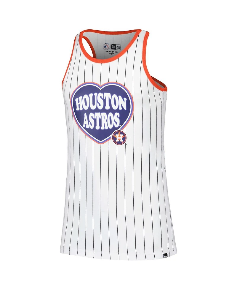 New Era Big Girls White Houston Astros Pinstripe Tank Top