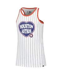 New Era Big Girls White Houston Astros Pinstripe Tank Top