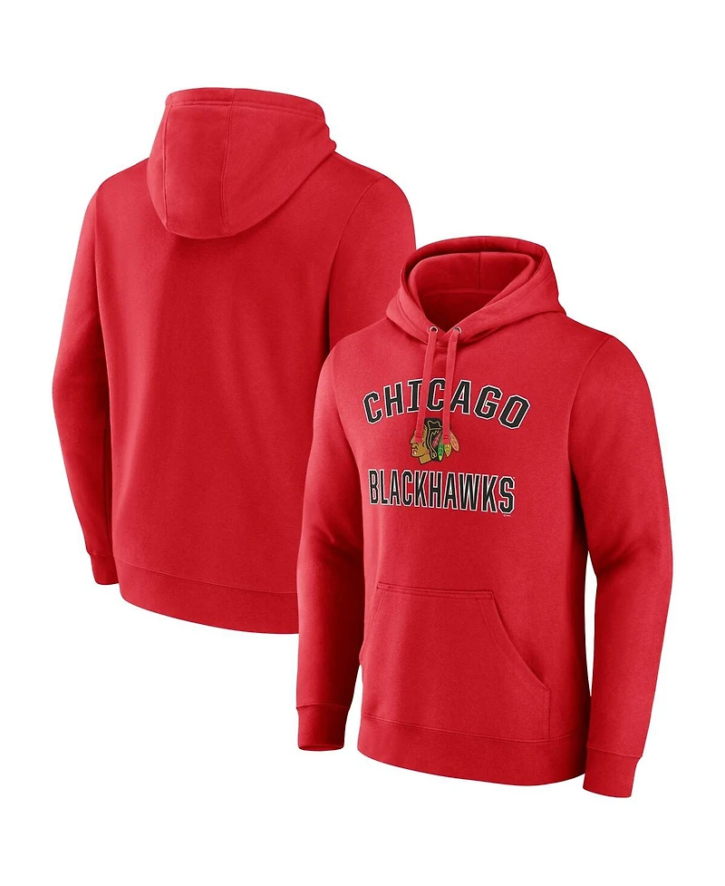 Fanatics Men's Red Chicago Blackhawks Victory Arch Pullover Hoodie