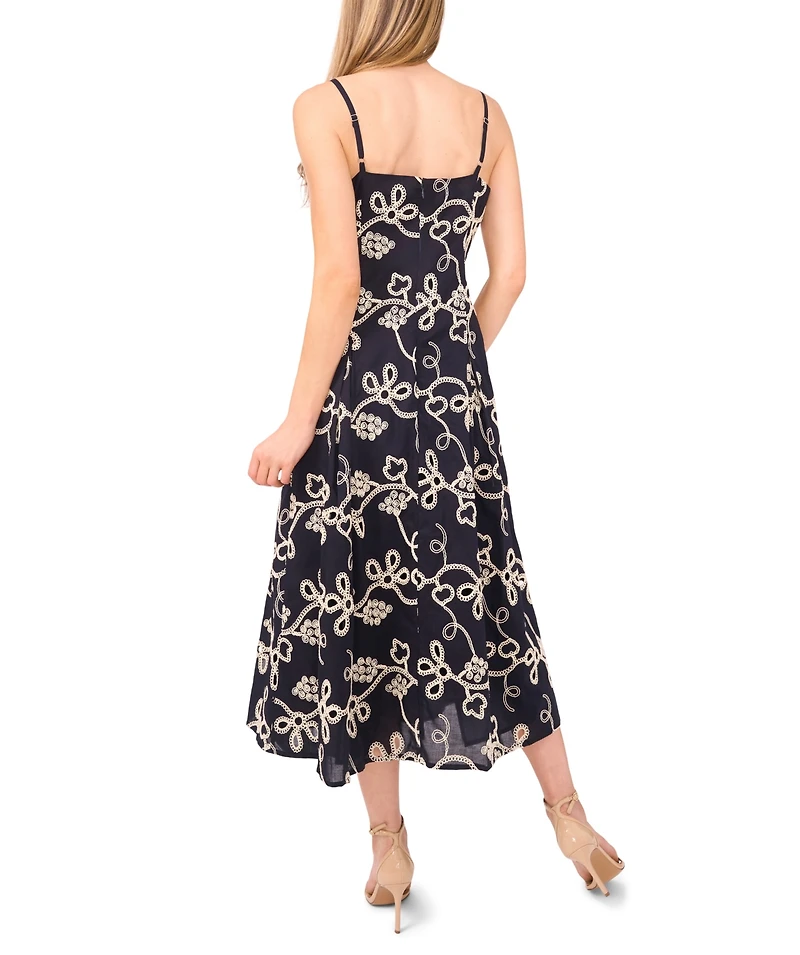 CeCe Women's Maxi A-Line Embroidered Dress