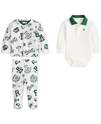 Polo Ralph Lauren Baby Boys Reversible Jacket, Bodysuit & Footed Pant Set