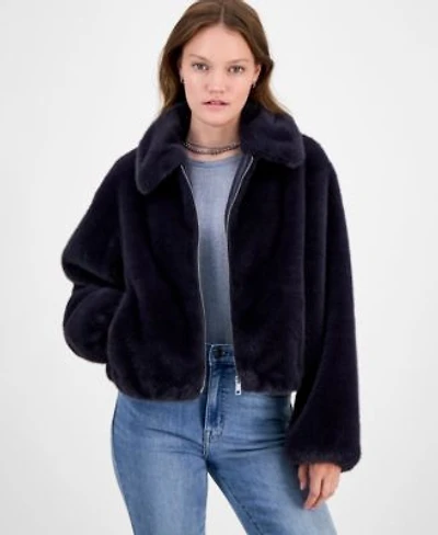 Cece Womens Collared Faux Fur Bomber Coat P Xs Xl