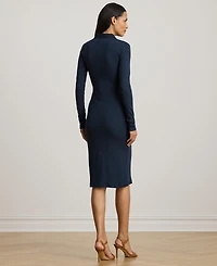 Lauren Ralph Women's Rib-Knit Cotton-Blend Polo Dress