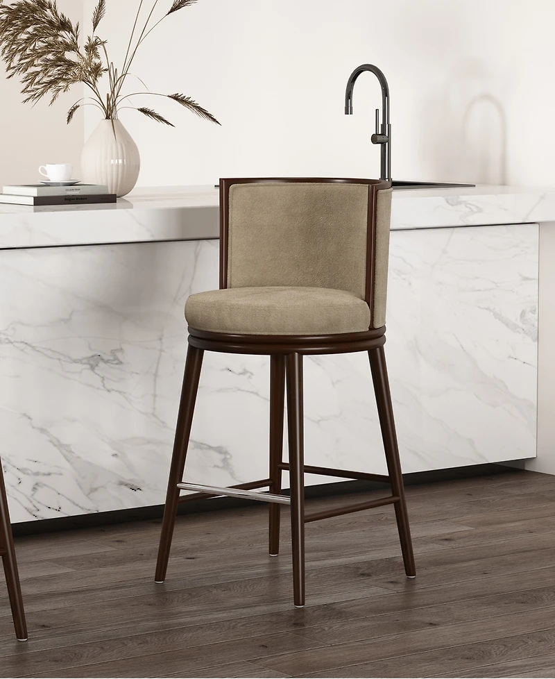 Manhattan Comfort Evalyn 40" Upholstered Barstool