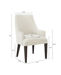 Manhattan Comfort Beever Chenille Upholstered Dining Armchair