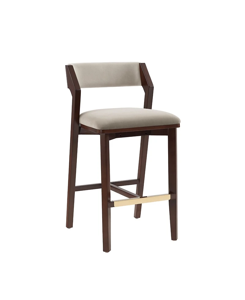 Manhattan Comfort Patricia 39.2" Velvet Upholstered Barstool