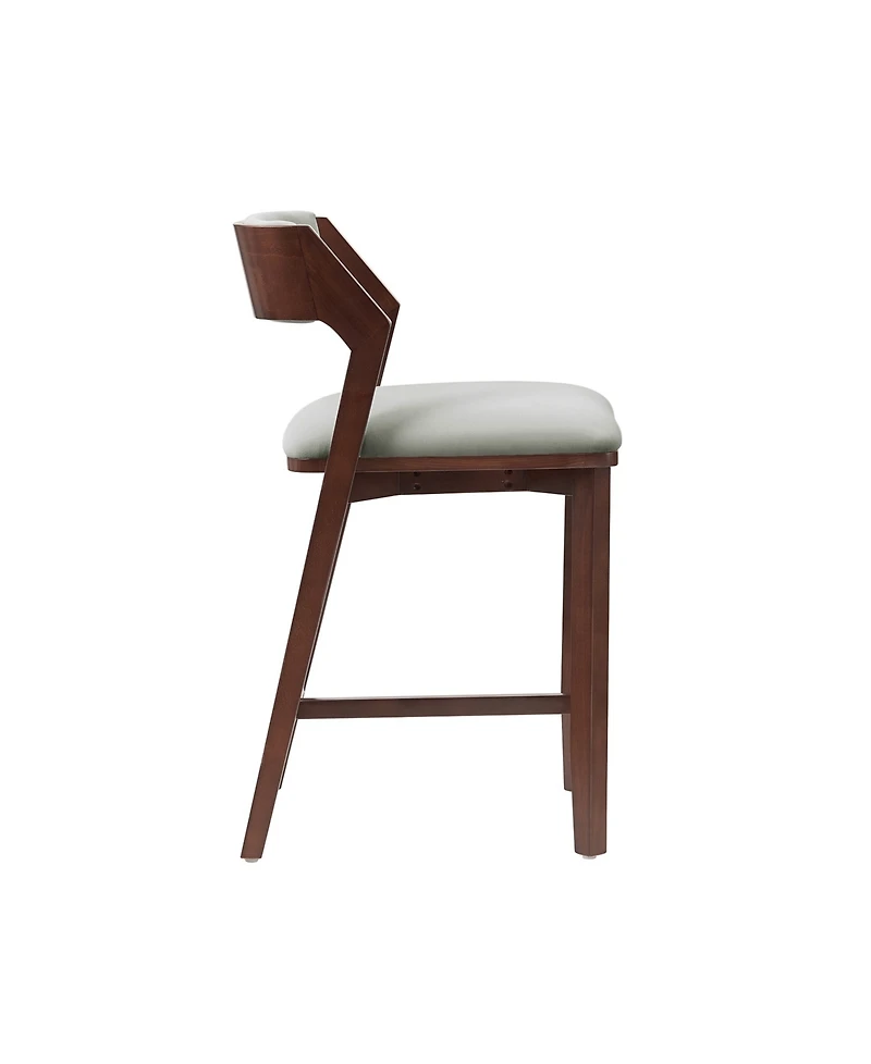 Manhattan Comfort Patricia 36.2" Velvet Upholstered Counter Stool