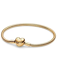 Pandora 14k Gold or Rose-Gold-Plated Barrel Clasp Snake Chain Bracelet