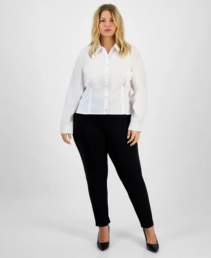 Bar Iii Trendy Plus Collared Button-Front Shirt, Macy's Exclusive