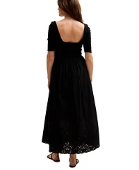 Lily and Lionel London Women's Sydney Short Sleeve Jersey Bodice Embroidered Midi Dress