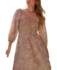 Lily and Lionel London Women's Lauren Shirred Bodice Banana Print Maxi Dress