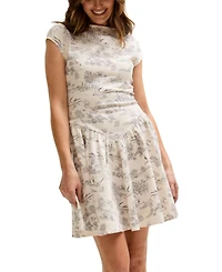 Lily and Lionel London Women's Heidy Corset Inspired Josephine Print Mini Dress