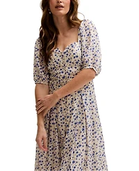 Lily and Lionel London Women's April Button Front Floral Print Midi Dress