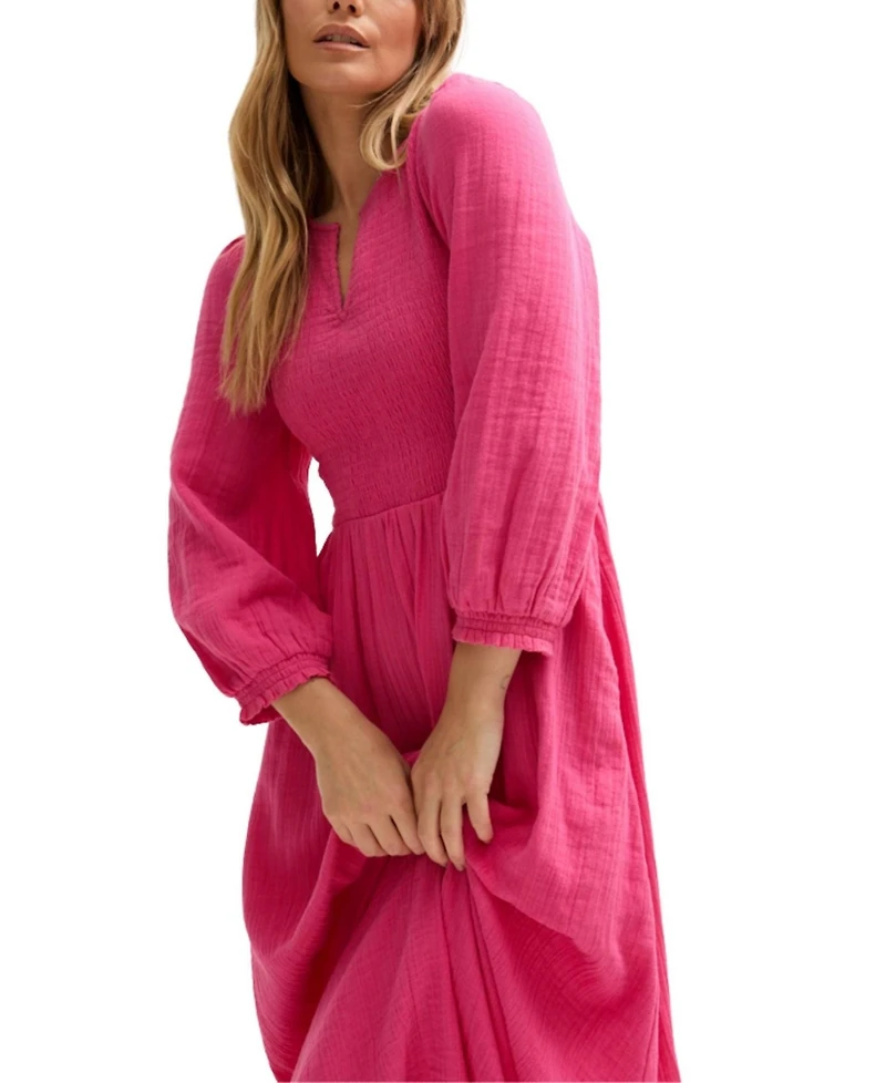 Lily and Lionel London Women's Paulina Shirred Bodice Maxi Dress