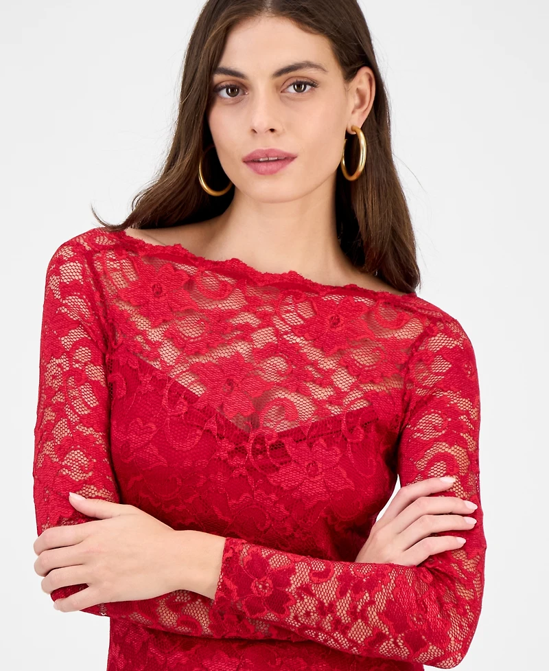 Guess Women's Nataliya Long-Sleeve Lace Top