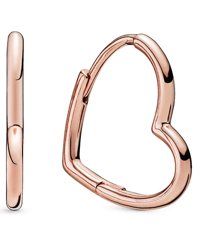 Pandora 14k Rose Gold-Plated Small Asymmetric Heart Hoop Earrings