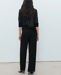 Mango Women's Rhinestone-Embroidered Pants