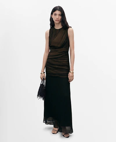 Mango Women's Contrasting Textured Dress