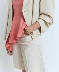 Mango Women's Asymmetrical Strapless Top