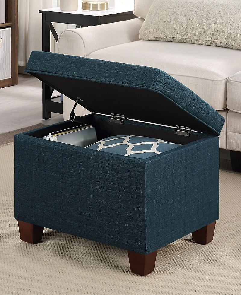 Convenience Concepts 21.75" Faux Linen Madison Storage Ottoman
