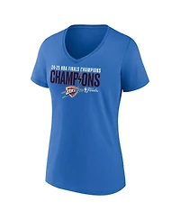 Fanatics Women's Blue Oklahoma City Thunder 2025 Nba Finals Champions Fast Break Hometown V-Neck T-Shirt