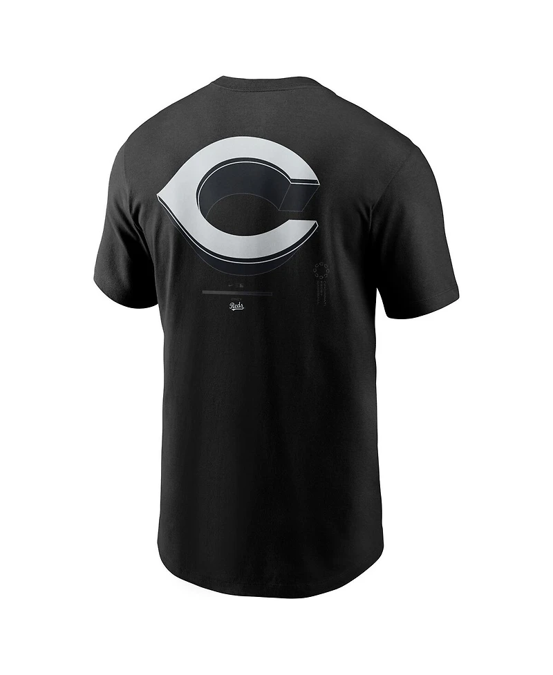 Nike Men's Black Cincinnati Reds Lights Out Bar Loading T-Shirt