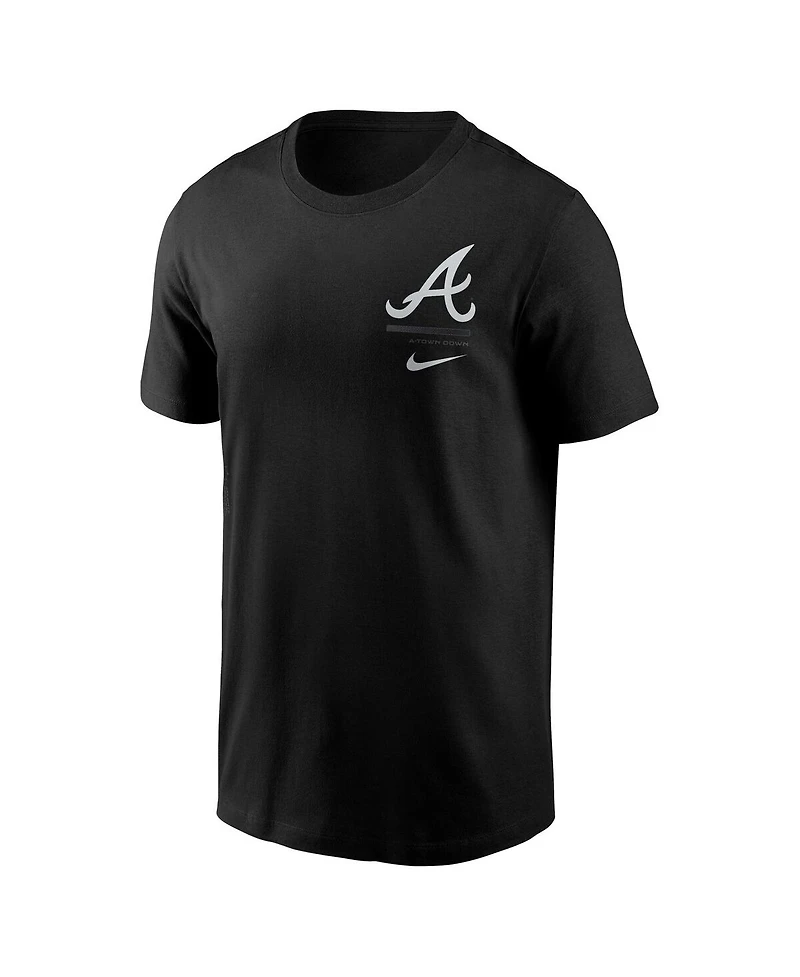 Nike Men's Black Atlanta Braves Lights Out Bar Loading T-Shirt