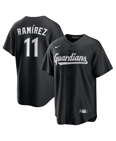 Nike Men's Jose Ramirez Black Cleveland Guardians Lights Out Replica Player Jersey