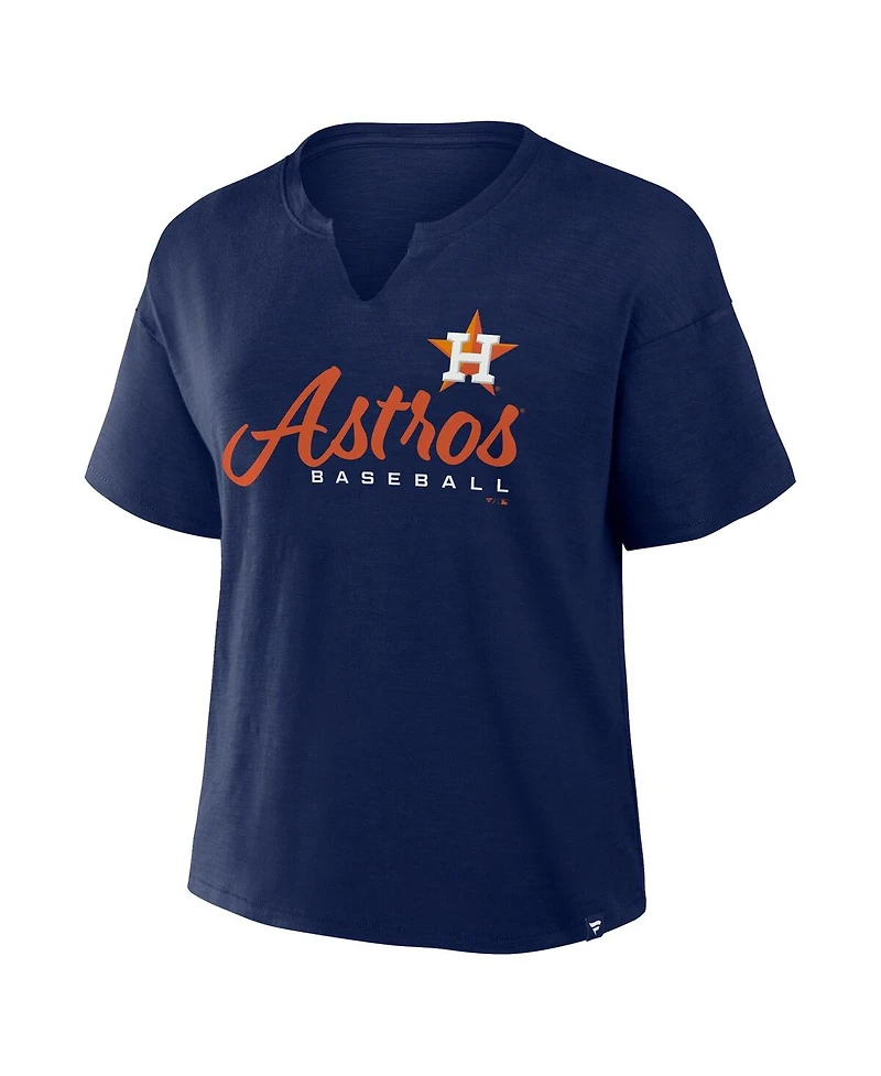 Fanatics Women's Navy Houston Astros Fan Fave Stadium Slub Boxy T-Shirt