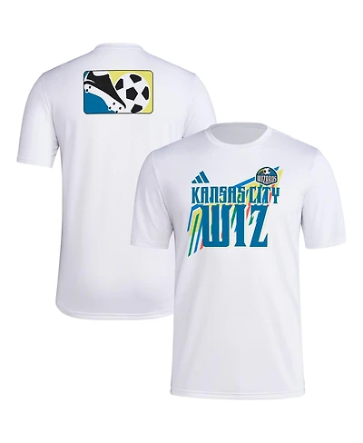 Adidas Men's White Sporting Kansas City 2024 Jersey Hook Pre-Match T-Shirt