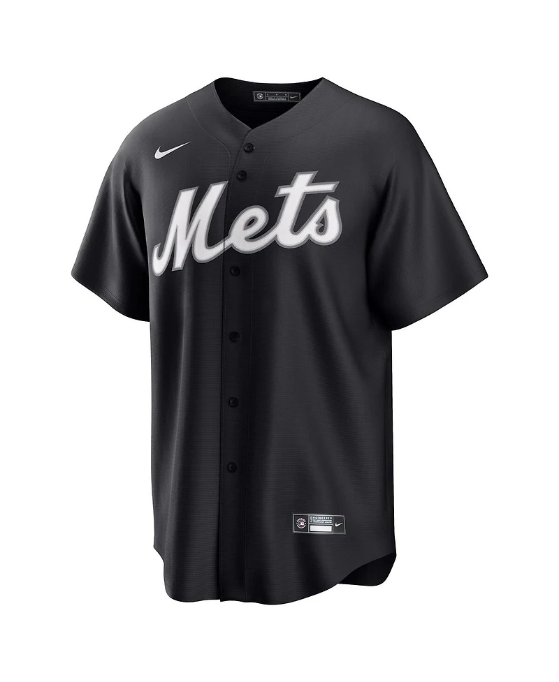 Nike Men's Francisco Lindor Black New York Mets Lights Out Replica Player Jersey