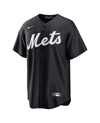 Nike Men's Francisco Lindor Black New York Mets Lights Out Replica Player Jersey