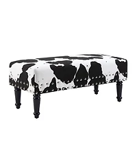 Convenience Concepts 40" Faux Cowhide Print Bench with Nailheads