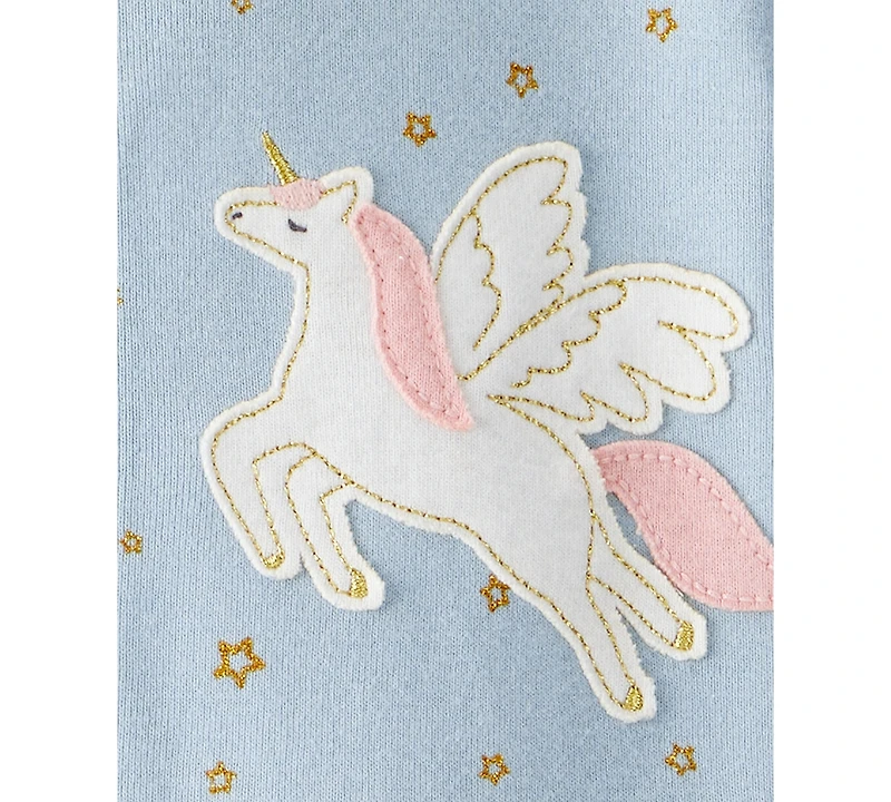 Carter's Baby Girls Unicorn-Star-Print 100% Cotton Long-Sleeve 2-Way-Zip 1-Piece Footed Pajamas