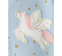 Carter's Baby Girls Unicorn-Star-Print 100% Cotton Long-Sleeve 2-Way-Zip 1-Piece Footed Pajamas