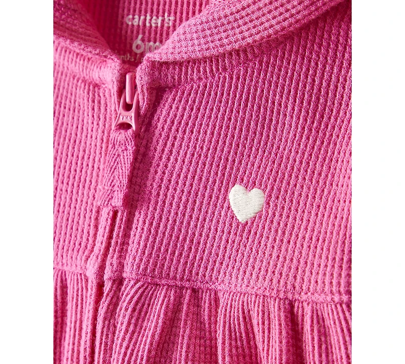 Carter's Baby Girls Hooded Heart Long-Sleeve Thermal Jumpsuit