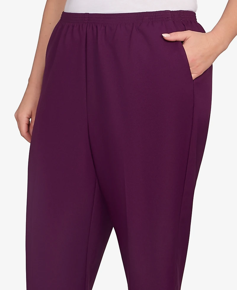 Alfred Dunner Plus Classic Poly Accord Medium Length Pants