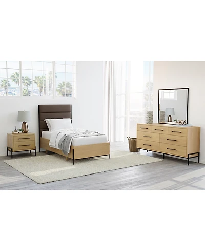 Linstead 3-Pc. Twin Upholstered Set (Bed, Dresser & Nightstand), Created for Macy's