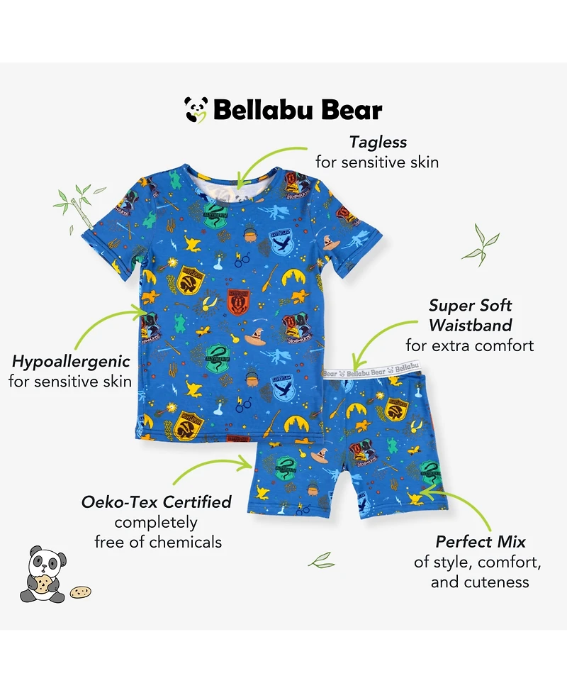 Bellabu Bear Kids Unisex House Pride 2-Piece Short Sleeve & Shorts Pajama Set