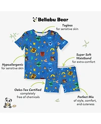 Bellabu Bear Kids Unisex House Pride 2-Piece Short Sleeve & Shorts Pajama Set