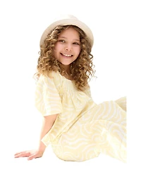 Raffya Kids Little Girls Nia Shirred Neck Zebra Swirl Print Co-Ords Set