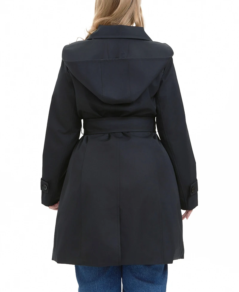 Bgsd Women's Plus Ivy Water Resistant Hooded Trench Coat