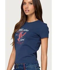 Edikted Women's Lobster Club T Shirt