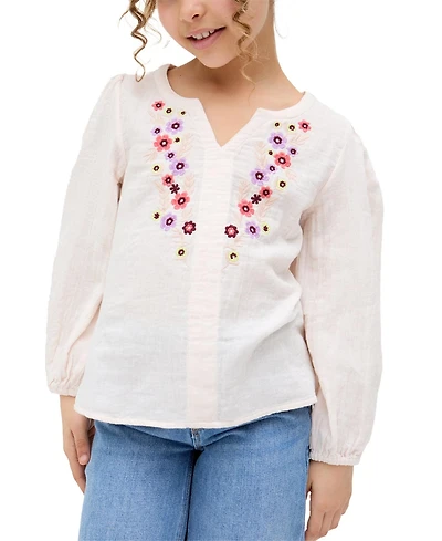 Raffya Kids Dina V-Neck Embroidered Blouse
