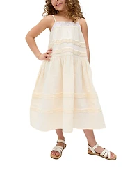 Raffya Kids Swish Pin Tuck Embroidered Dress