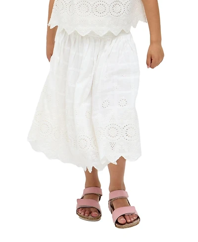 Raffya Kids Rufa Smocked Waist Windowpane Check Skirt